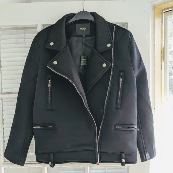 Maje Jackets & Blazers - 🆕 Maje black moto jacket 36 small